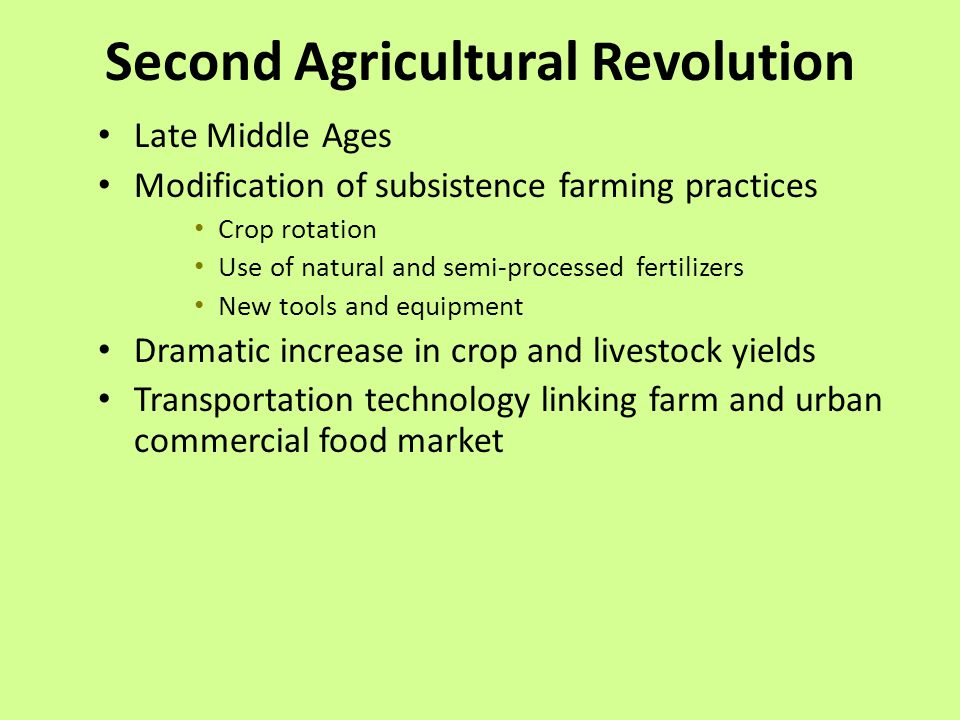 Agricultural and urban revolutions
